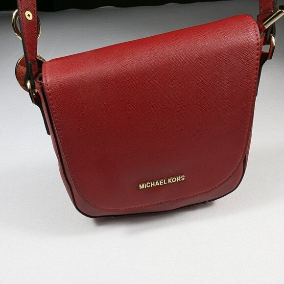 Michael Kors Hamilton Saffiano Leather Large Messenger Bag Azalea Orange - Picture 2 of 16